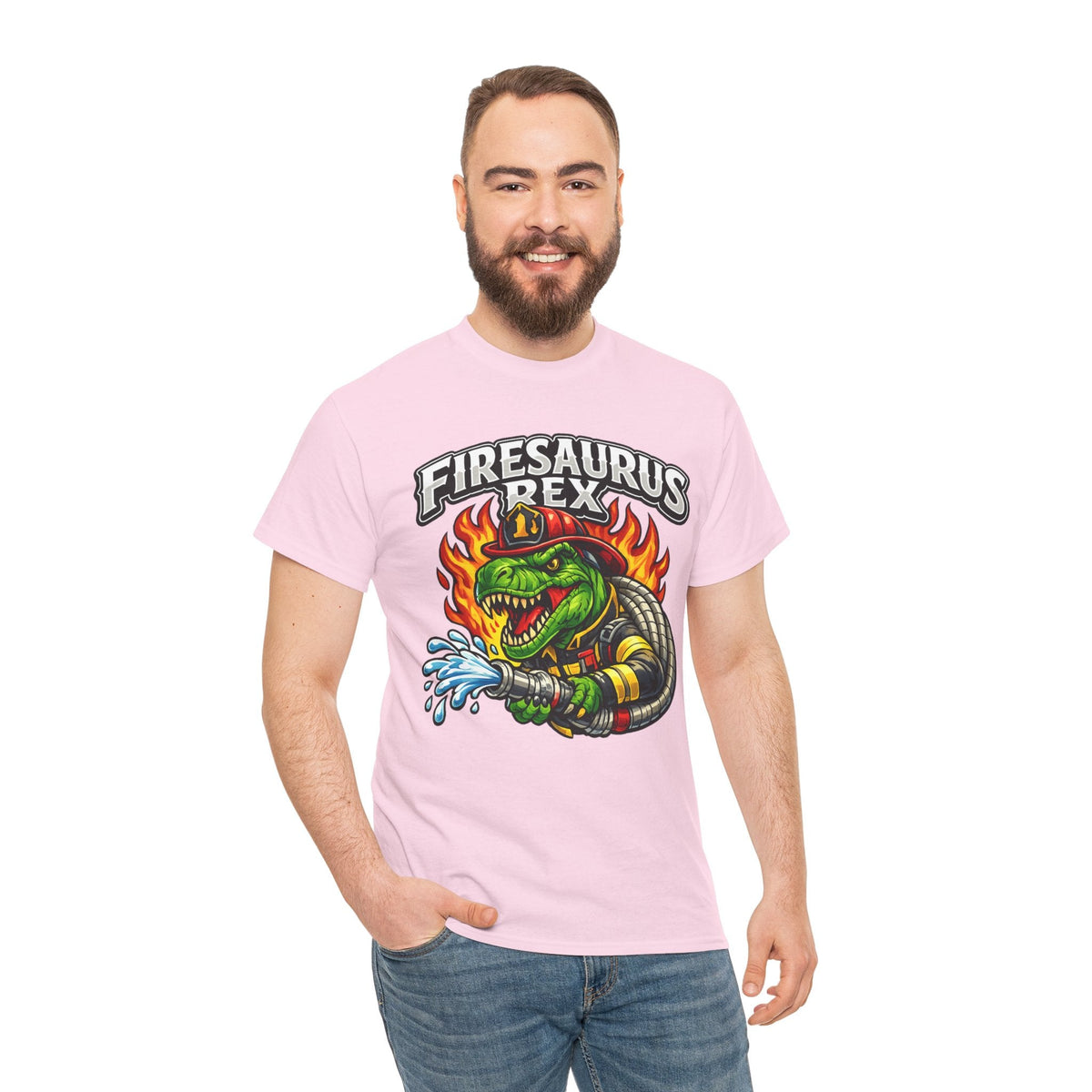 Firesaurus Rex T-Shirt — Funny Firefighter Dinosaur Tee