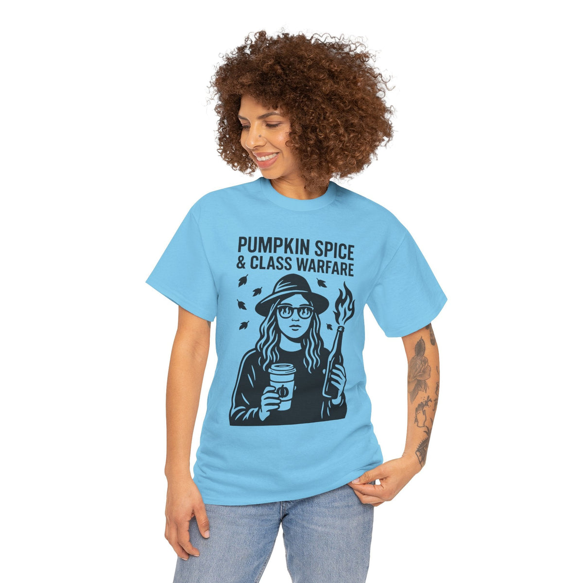 Pumpkin Spice & Class Warfare Shirt – Fall Riot Girl Graphic Tee – Fall of Humanity Collection – Trash Cult Supply Co.