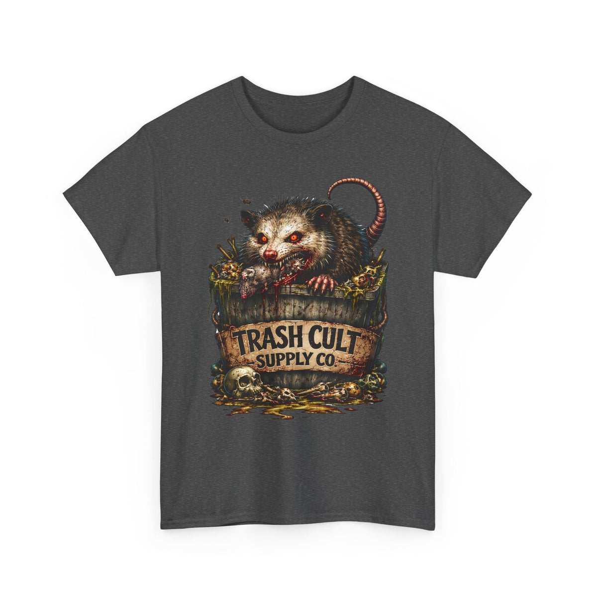Opossum Trash Cult Tee — Vintage Grunge Wildlife Graphic T-Shirt