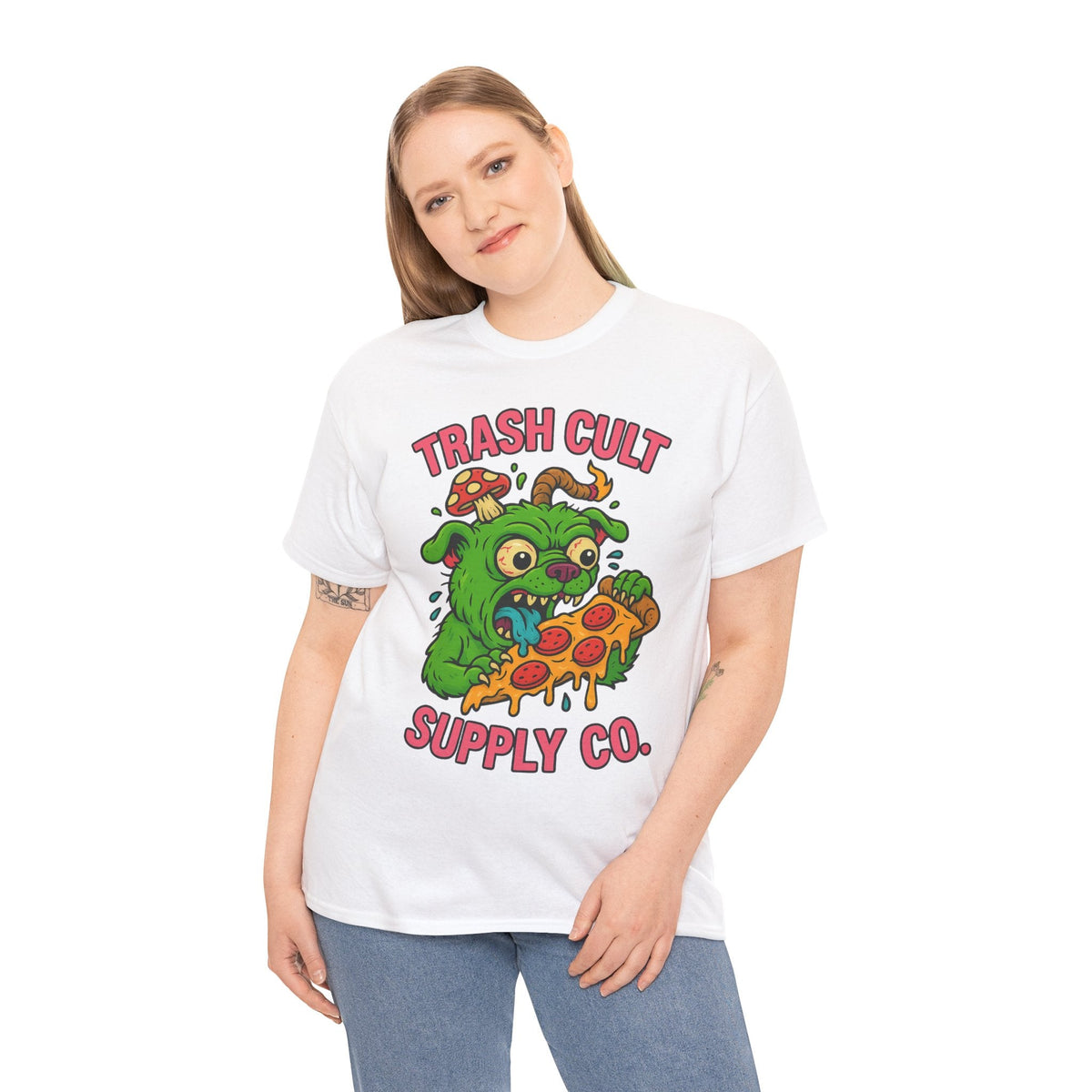 Feral Pizza Monster Shirt – Trash Cult Supply Co | Gildan 5000 Graphic Tee