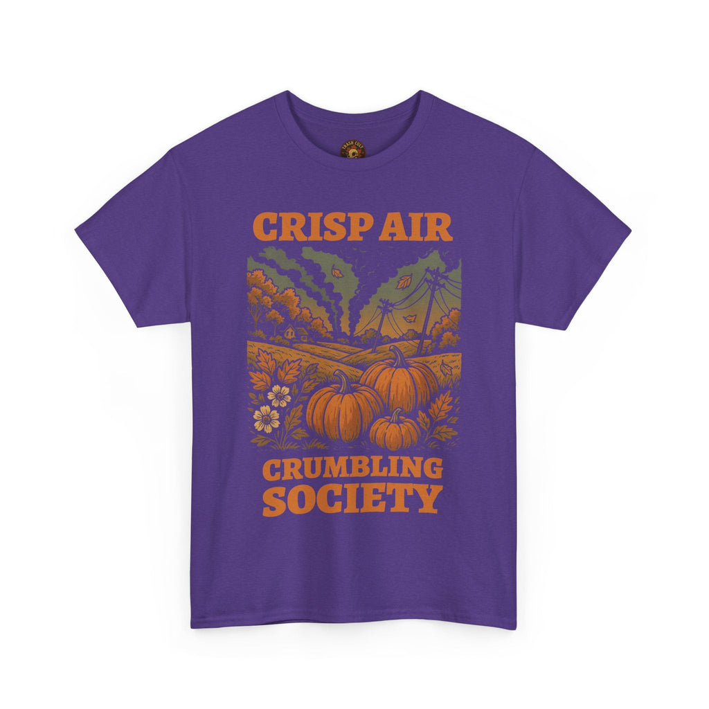 Crisp Air Crumbling Society Shirt – Dystopian Fall Pumpkin Tee – Fall of Humanity Collection – Trash Cult Supply Co.