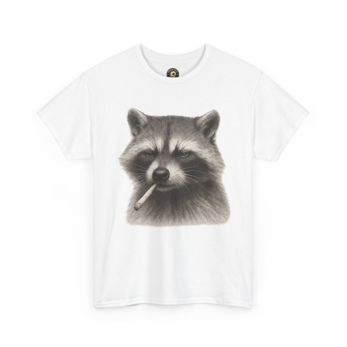 Dirty Harry Raccoon Halftone Shirt – Soft Grit Aesthetic, Smoking Trash Panda Graphic Tee