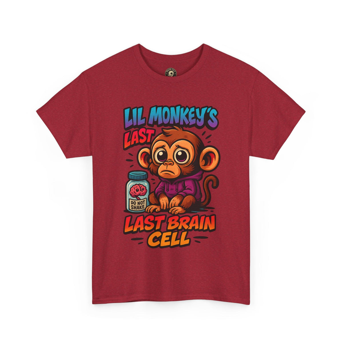 Lil Monkey’s Last Brain Cell Tee – Funny ADHD Cartoon Shirt – Gildan Heavy Cotton