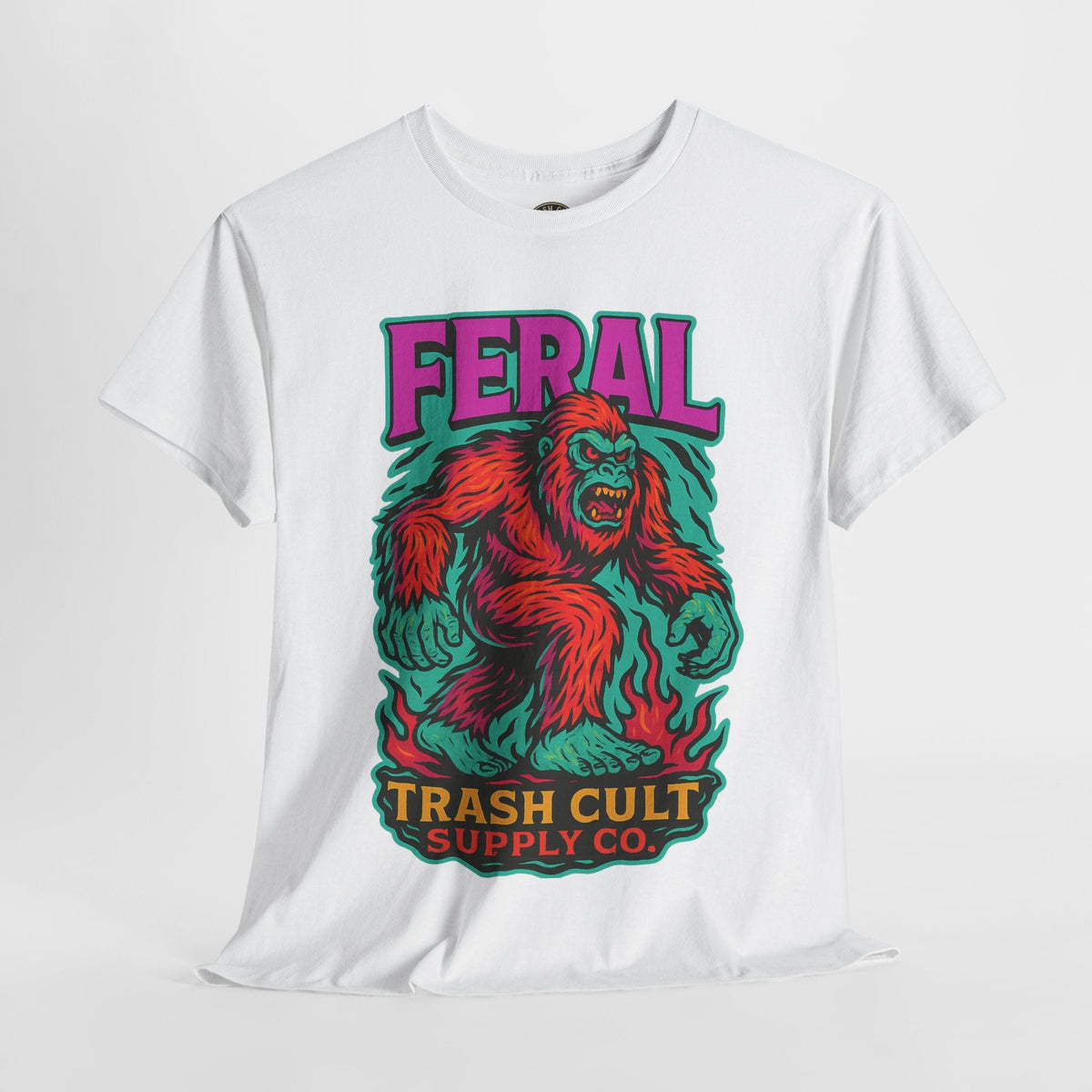 FERAL Bigfoot Shirt – Trashcore Bold Colors | Trash Cult Supply Co | Gildan 5000 Tee