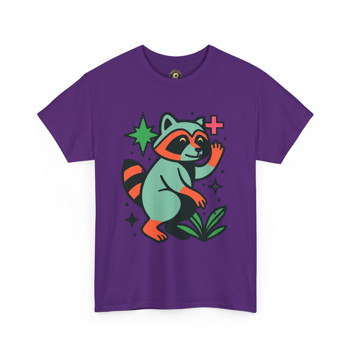 Playful Raccoon Unisex Heavy Cotton Tee | Cute Animal Shirt for Nature Lovers, Graphic Tee, Gift for Kids, Casual Wear, Eco-Friendly