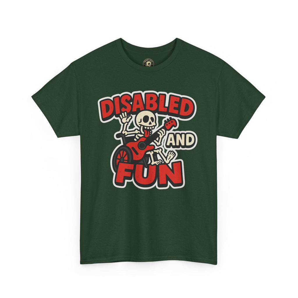 Disabled and Fun Unisex Heavy Cotton Tee, Casual Shirt, Gift for Friends, Music Lovers Gift, Fun T-Shirt, Halloween Wear, Everyday Comfort