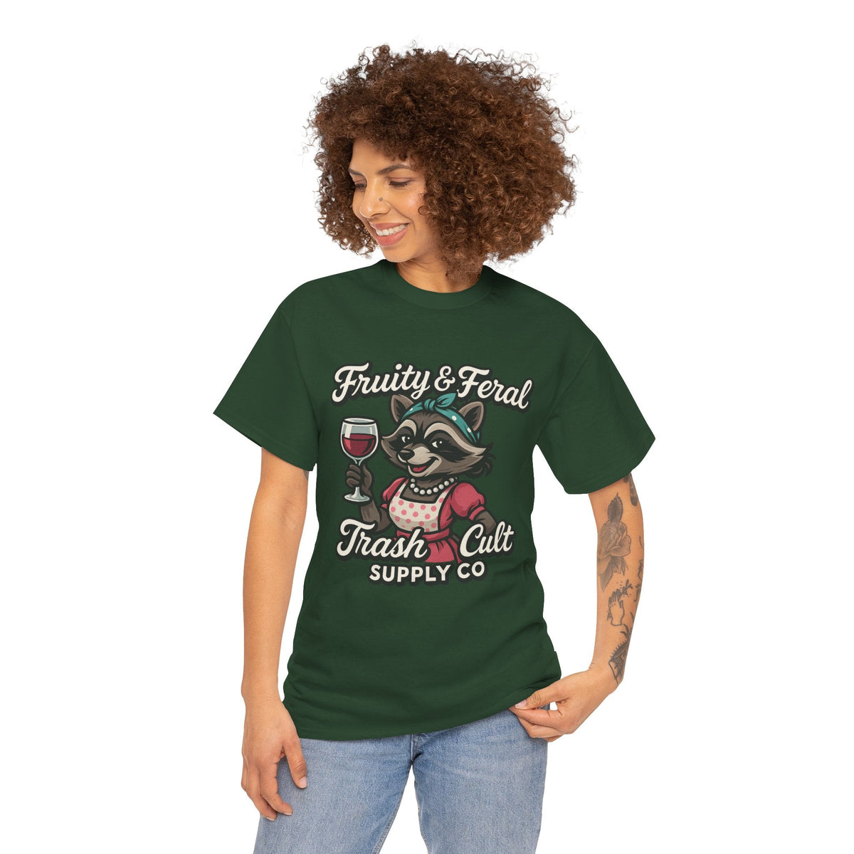 Fruity & Feral Raccoon Housewife Tee – Trash Cult Supply Co. on Gildan 5000
