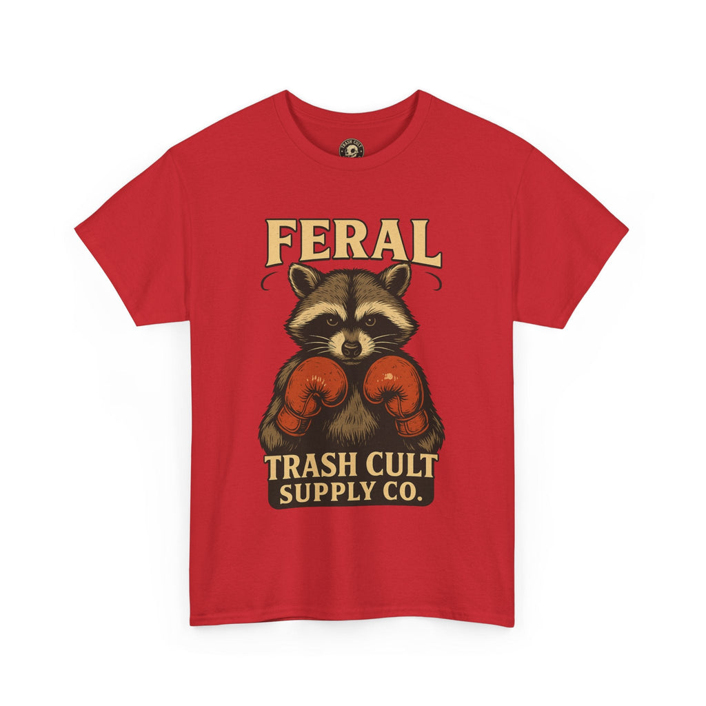 Feral Raccoon Tee - Unisex Heavy Cotton Tee, Cute Animal Shirt, Trendy Graphic Tee, Fun Gift for Animal Lovers, Casual Everyday Wear