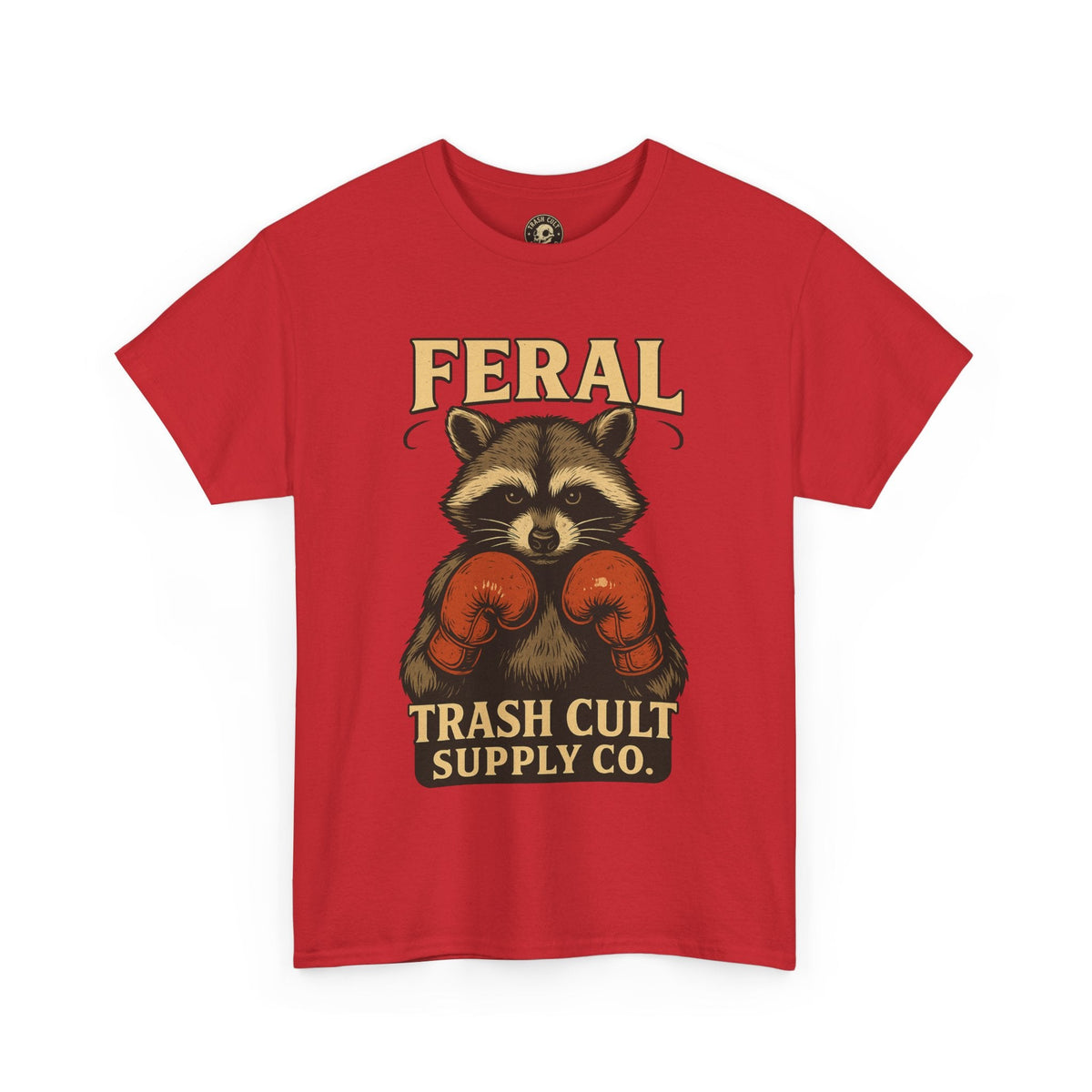 Feral Raccoon Tee - Unisex Heavy Cotton Tee, Cute Animal Shirt, Trendy Graphic Tee, Fun Gift for Animal Lovers, Casual Everyday Wear
