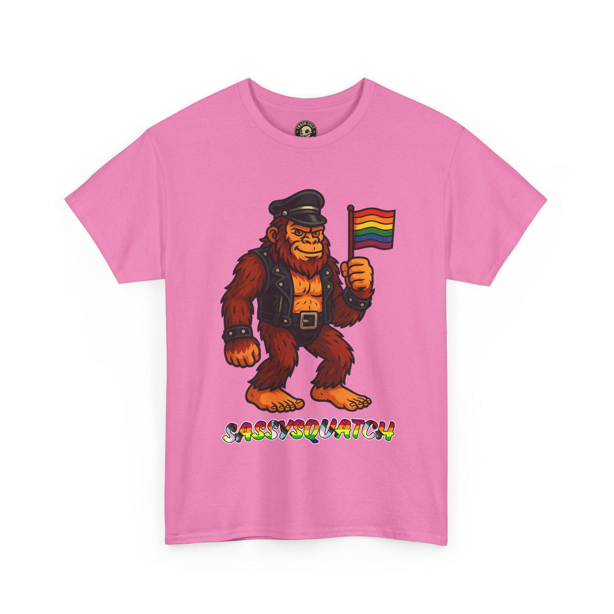 Sassysquatch Graphic Tee – Funny Bigfoot Pride Shirt – LGBTQ Leather Bear T-Shirt – Gildan 5000 Unisex Cotton Tee