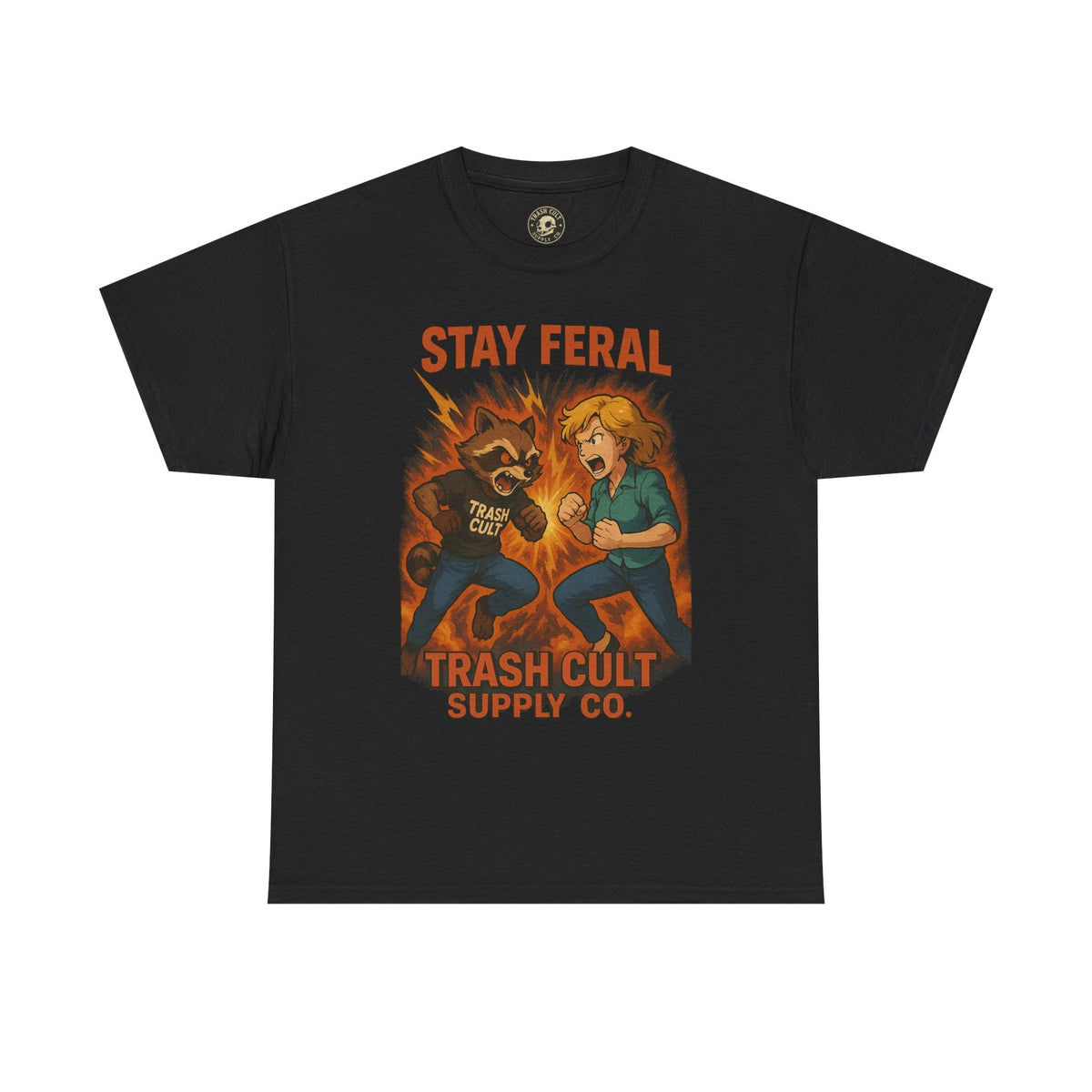 Stay Feral Anime Battle Shirt – Trash Cult Supply Co. | Gildan 5000 Unisex Tee