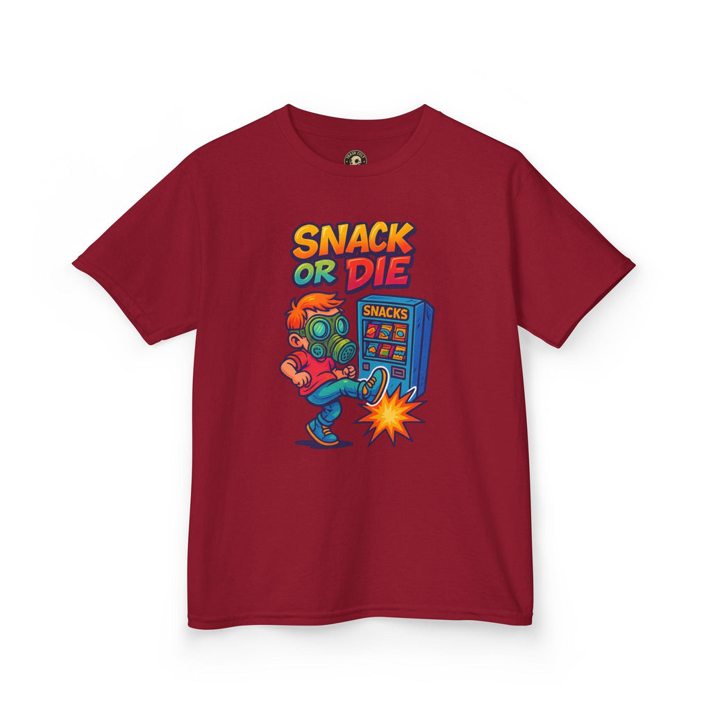 Snack or Die Kids T-Shirt – Funny Retro Gaming Tee for Kids | Playful Cotton Shirt for Snack Lovers