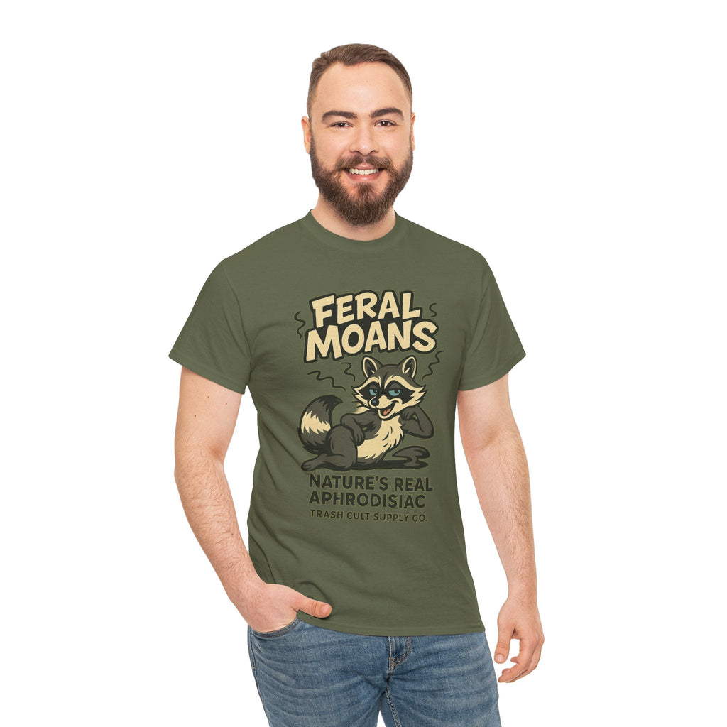 Feral Moans Unisex Heavy Cotton Tee, Funny Graphic Tee, Animal Lover Shirt, Casual Wear, Gift for Nature Enthusiasts