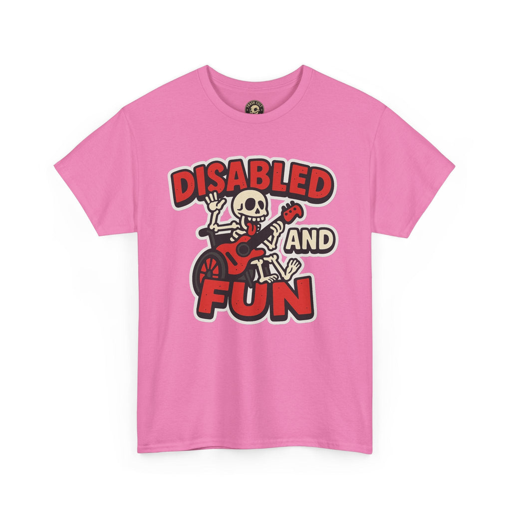 Disabled and Fun Unisex Heavy Cotton Tee, Casual Shirt, Gift for Friends, Music Lovers Gift, Fun T-Shirt, Halloween Wear, Everyday Comfort