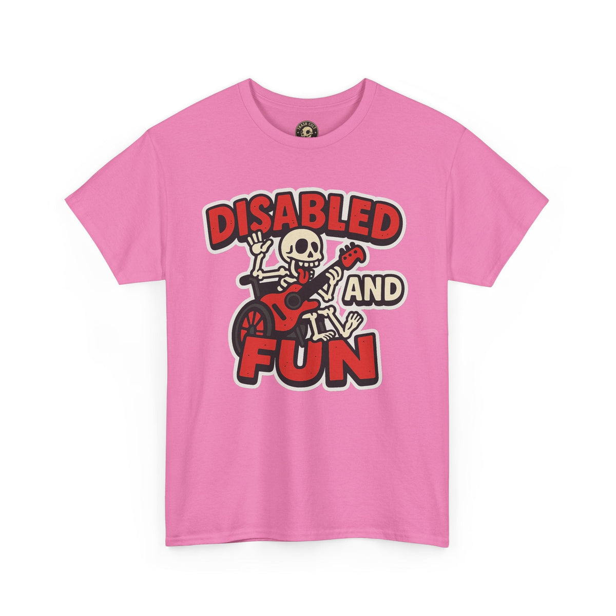 Disabled and Fun Unisex Heavy Cotton Tee, Casual Shirt, Gift for Friends, Music Lovers Gift, Fun T-Shirt, Halloween Wear, Everyday Comfort