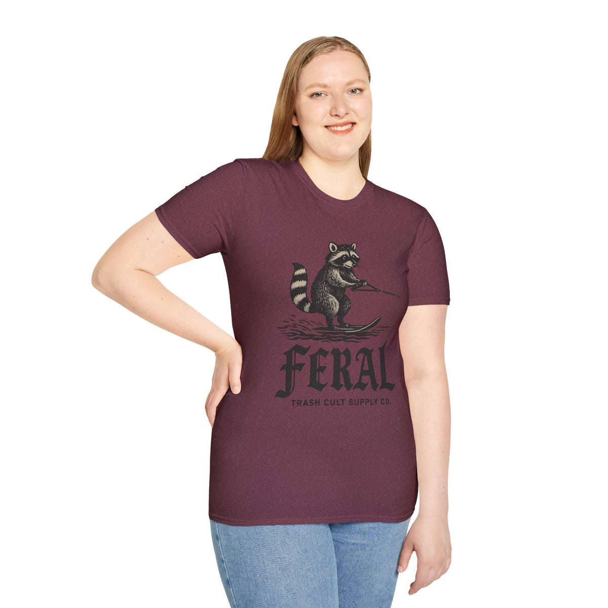 Feral Water Skiing Raccoon Vintage Shirt – Trash Cult Supply Co. | Gildan 2000 Softstyle