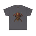 Skull Firefighter Tee, Unisex Heavy Cotton Shirt, Firefighter Gift, Halloween Costume T-Shirt, Unique Graphic Tee, Casual Wear