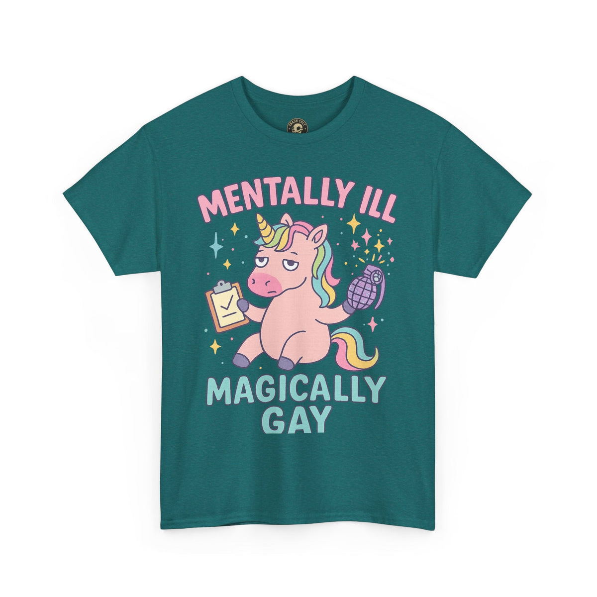 Mentally Ill, Magically Gay Unicorn Shirt – Funny Pastel Pride Tee