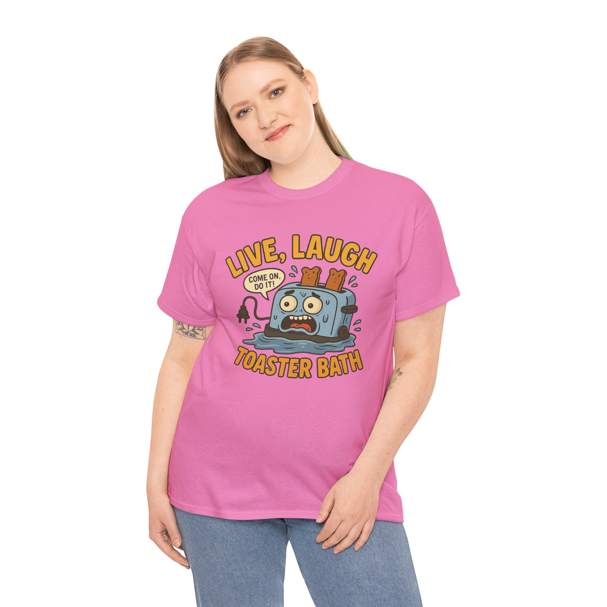 Funny Toaster Bath Tee, Humorous Unisex Shirt, Gift for Friends, Lightweight Cotton Tee, Birthday Party Outfit