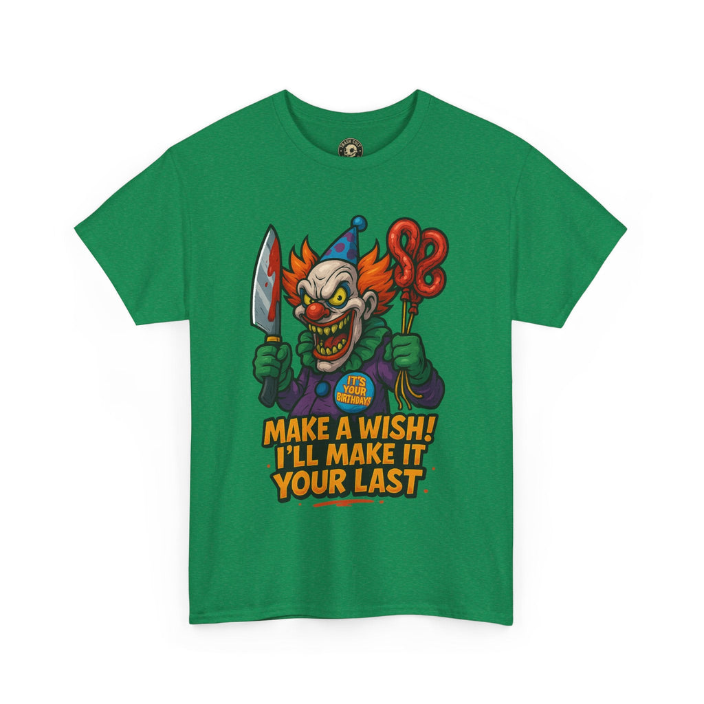 Creepy Clown Tee - Halloween Costume Shirt, Unisex Heavy Cotton Tee, Spooky Graphic Tee, Gag Gift, Horror Fan Apparel