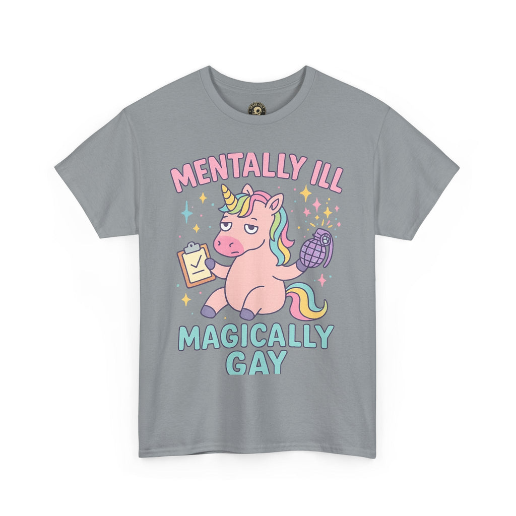 Mentally Ill, Magically Gay Unicorn Shirt – Funny Pastel Pride Tee