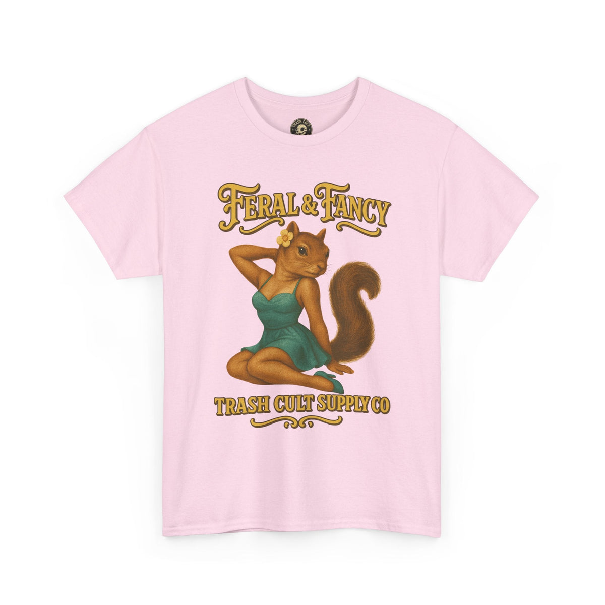 Feral & Fancy Pin-Up Squirrel Shirt – Vintage 1950s Style | Trash Cult Supply Co | Gildan 5000