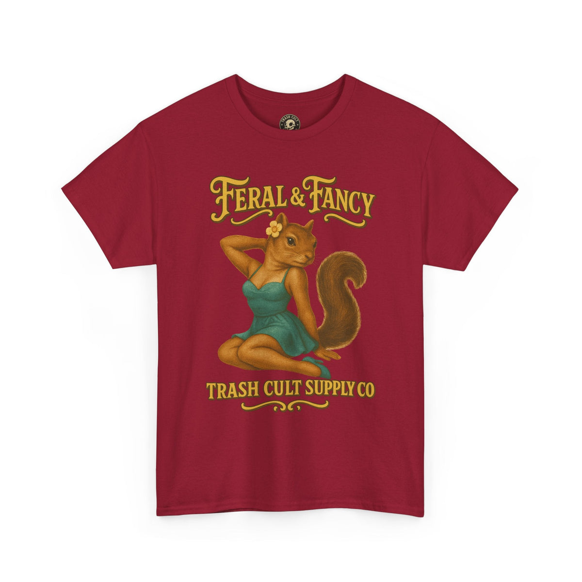 Feral & Fancy Pin-Up Squirrel Shirt – Vintage 1950s Style | Trash Cult Supply Co | Gildan 5000