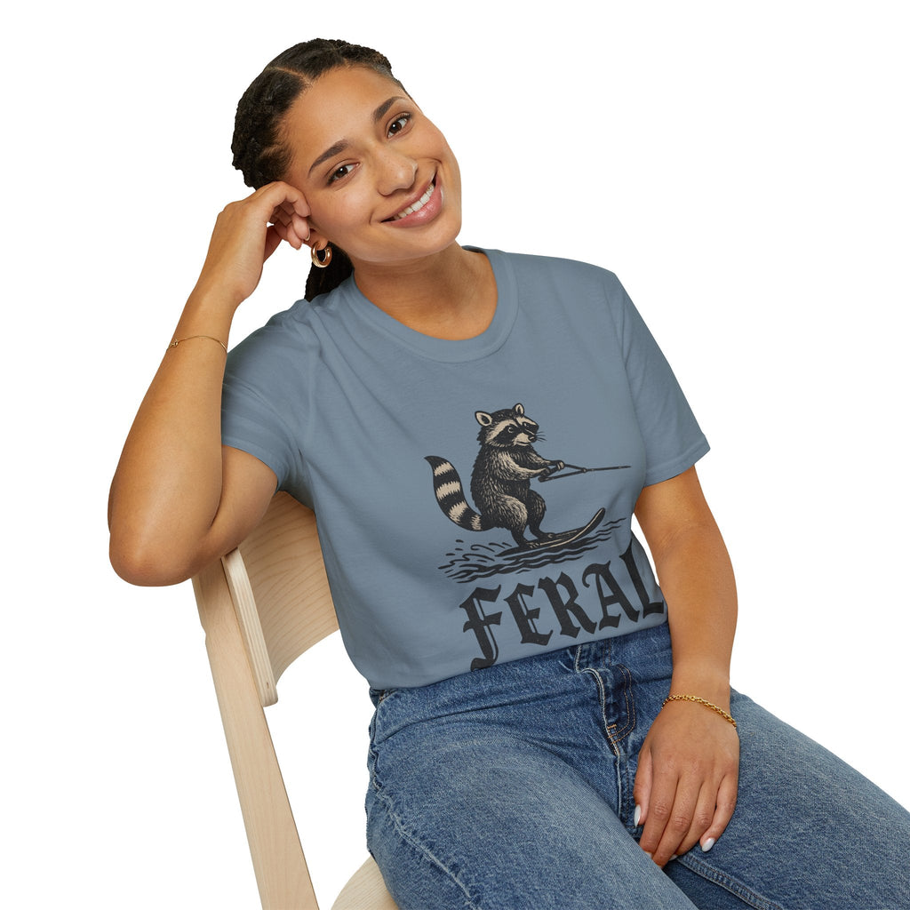 Feral Water Skiing Raccoon Vintage Shirt – Trash Cult Supply Co. | Gildan 2000 Softstyle