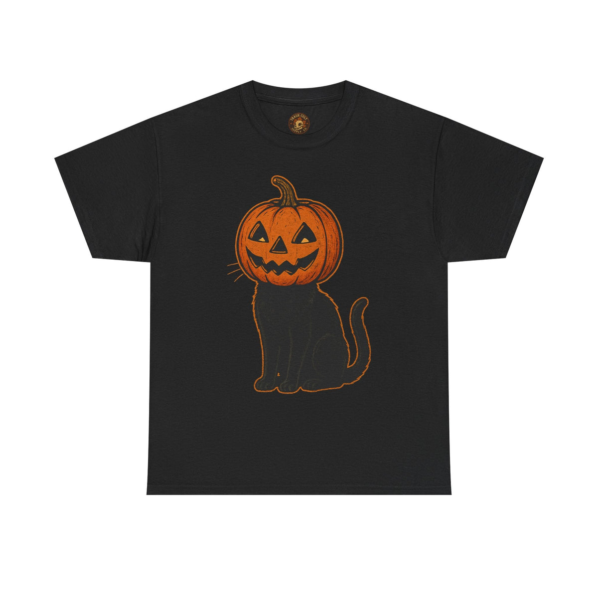 Black Cat Pumpkin Head Halloween T-Shirt – Jack O’Lantern Cat Design