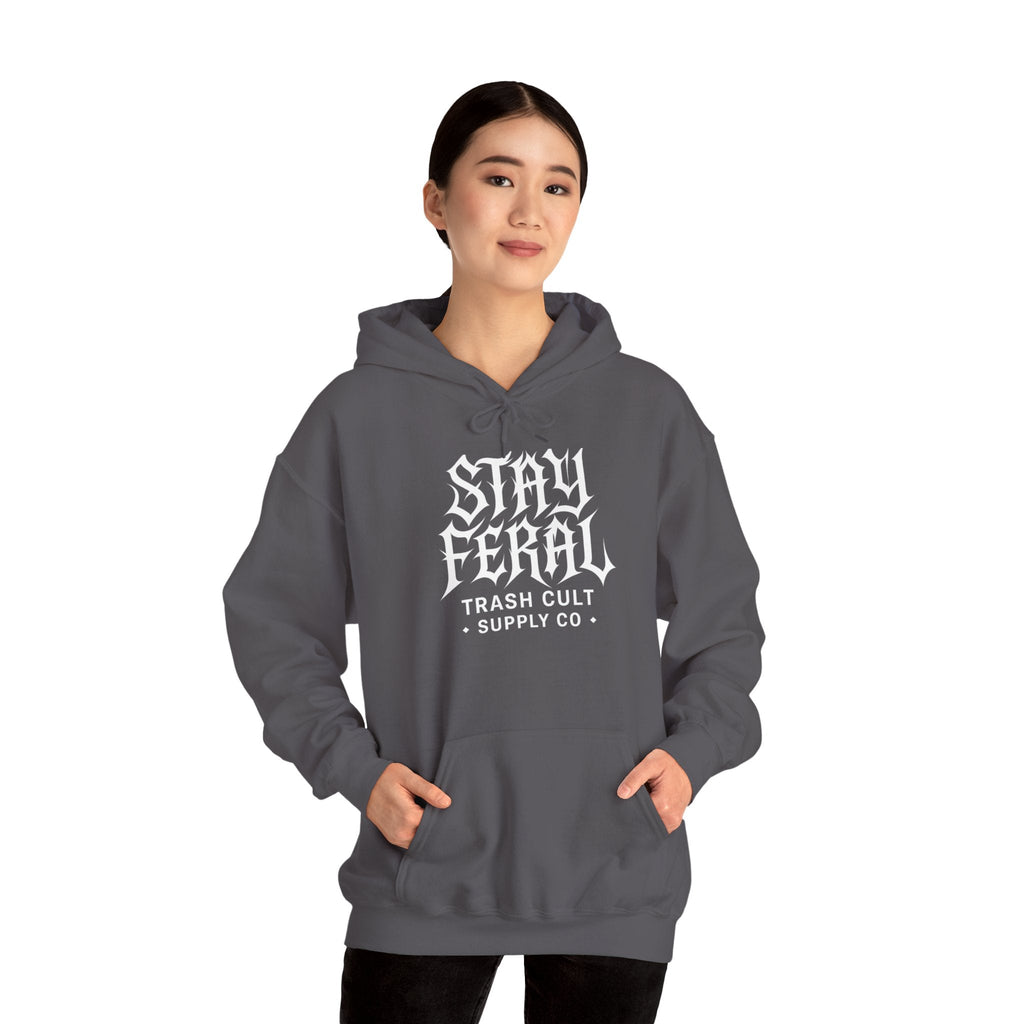 Stay Feral Gothic Hoodie – Trash Cult Supply Co Unisex Pullover