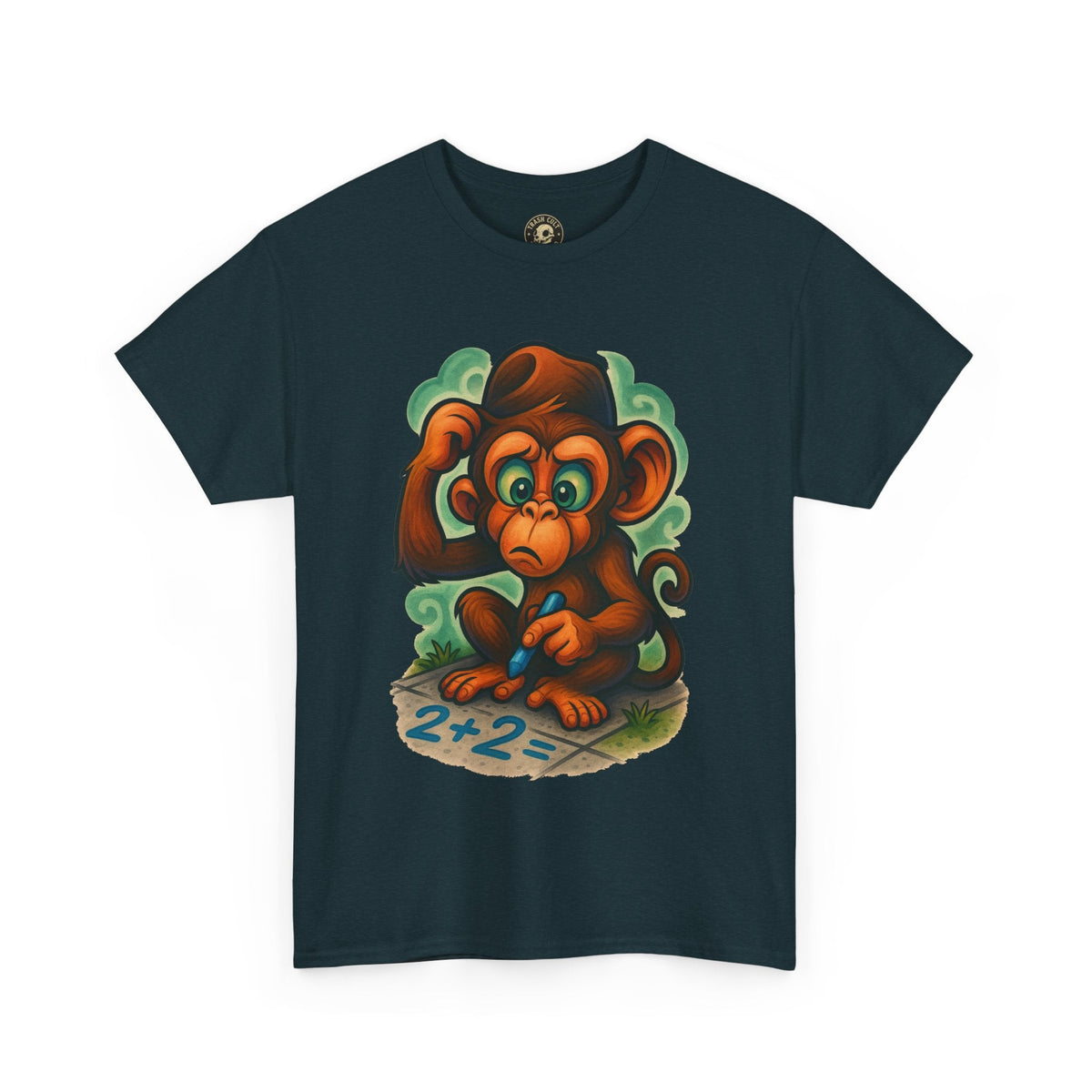 Confused Monkey Math Shirt – Funny Thoughtful Graphic Tee | Unisex Gildan 5000
