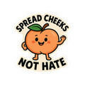 Cheeky Fruit Sticker Set, Fun Laptop Decals, Spread Cheeks Not Hate, Cute Peach Stickers, Quirky Gift for Friends