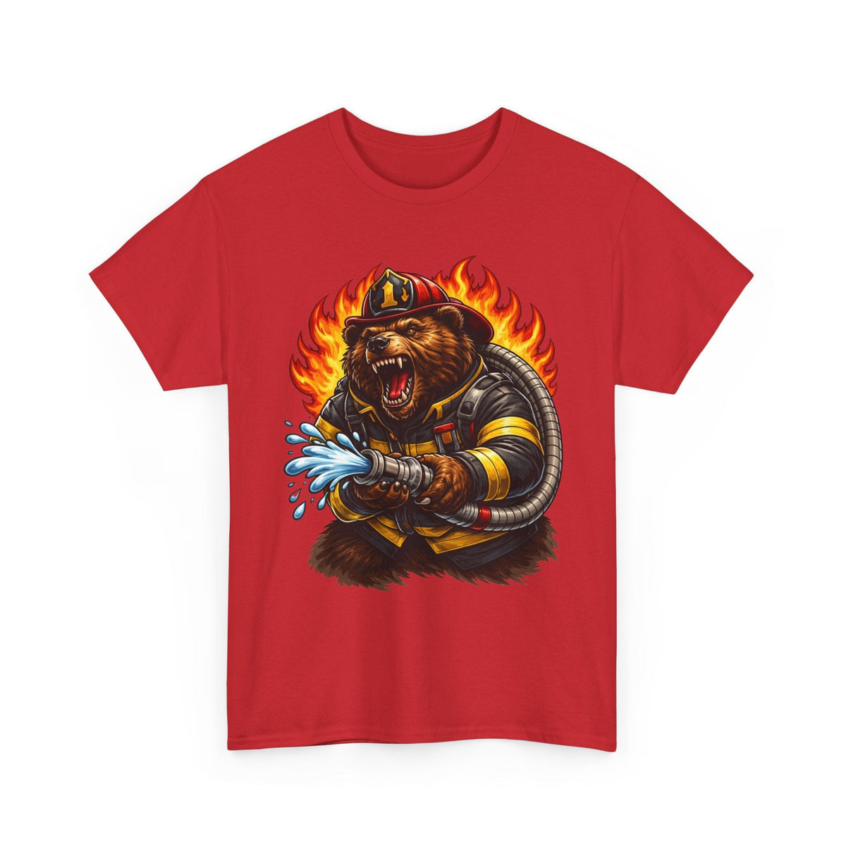 Firefighter Bear T-Shirt – Brave Fireman Graphic Tee