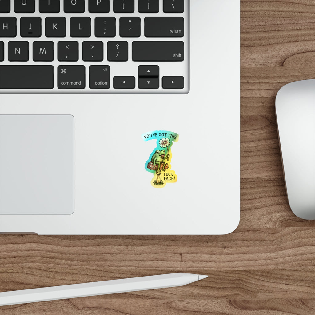 Motivational Holographic Frog Stickers - Fun Decals for Skateboards, Laptops, Water Bottles, Journals, Gift Ideas
