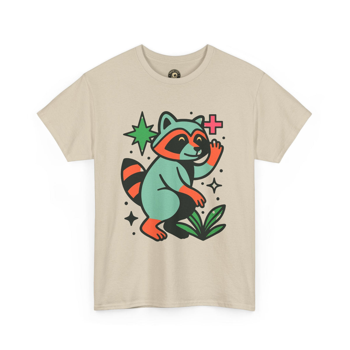 Playful Raccoon Unisex Heavy Cotton Tee | Cute Animal Shirt for Nature Lovers, Graphic Tee, Gift for Kids, Casual Wear, Eco-Friendly