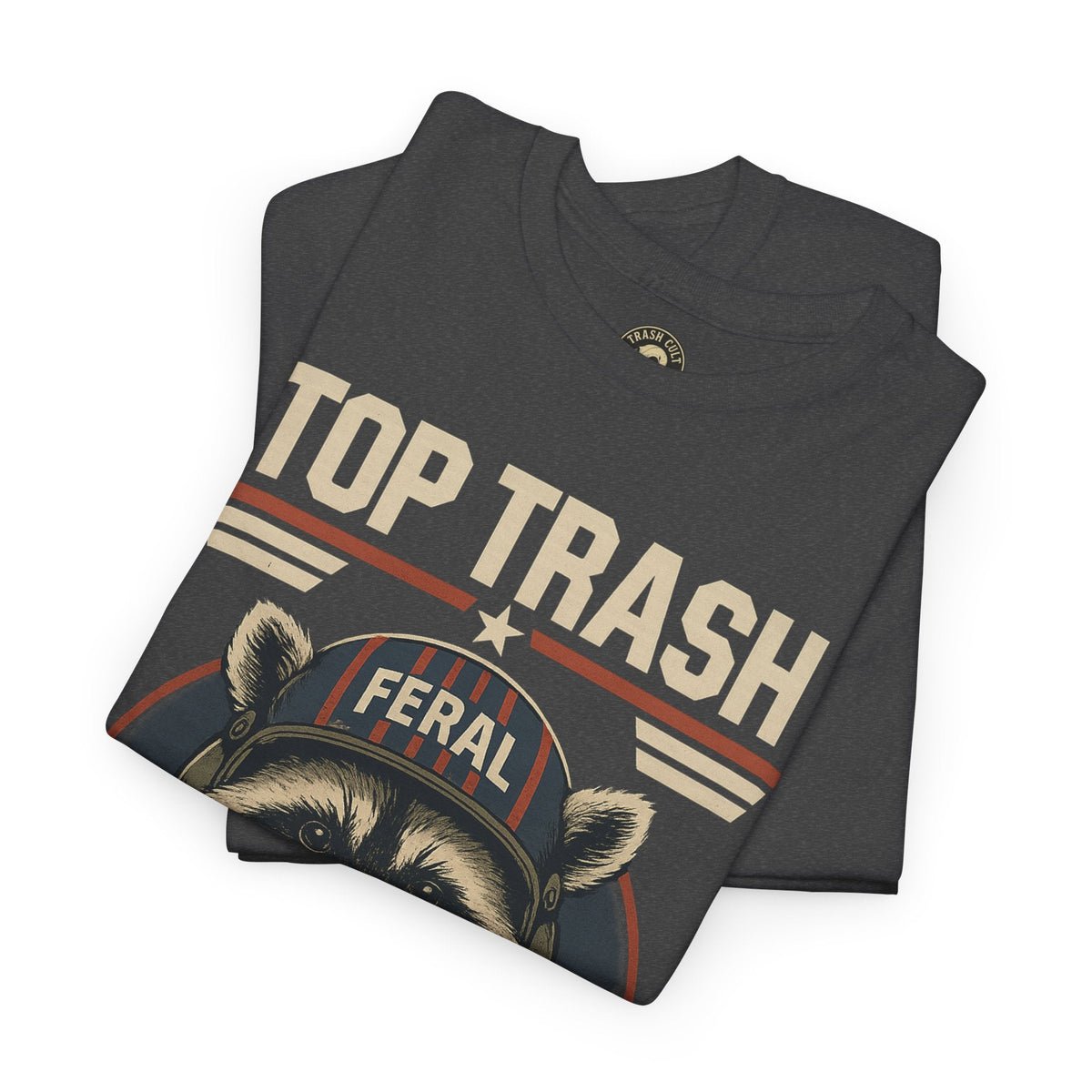 Feral Top Trash Raccoon Pilot Shirt – Trash Cult Supply Co. Parody Tee