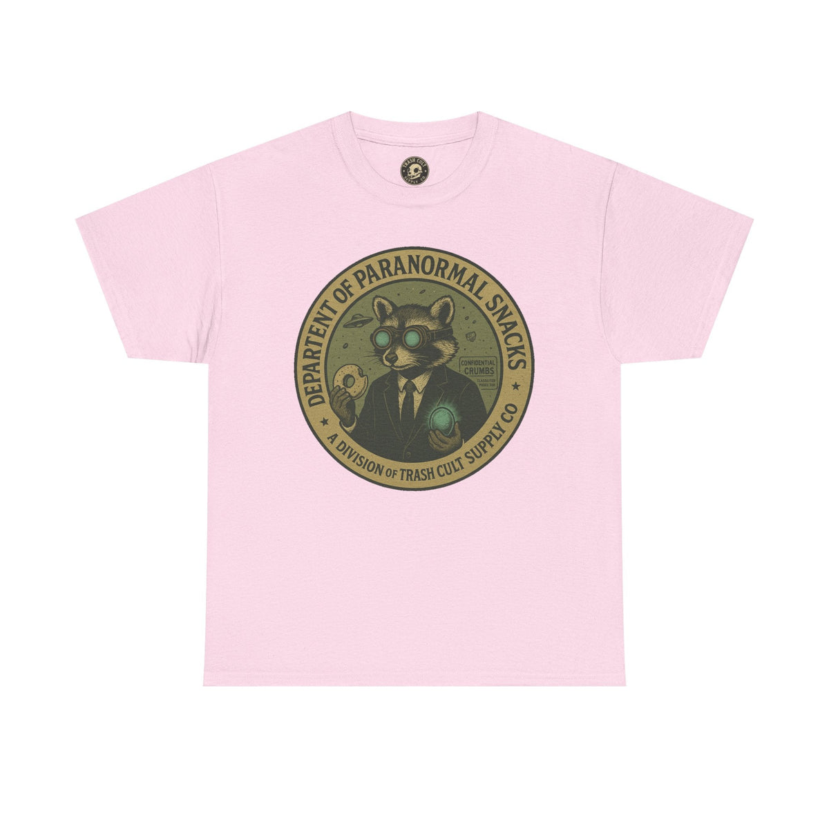Department of Paranormal Snacks Shirt – Trash Cult Supply Co – Vintage Cryptid Division Tee – Gildan 5000