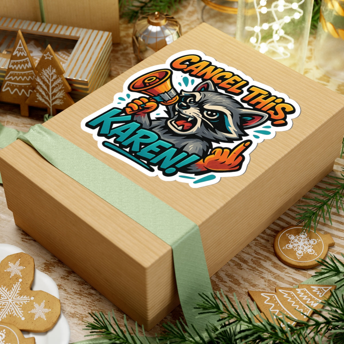 Cancel This, Karen! Raccoon Sticker – Bold New School Attitude | Kiss Cut Vinyl