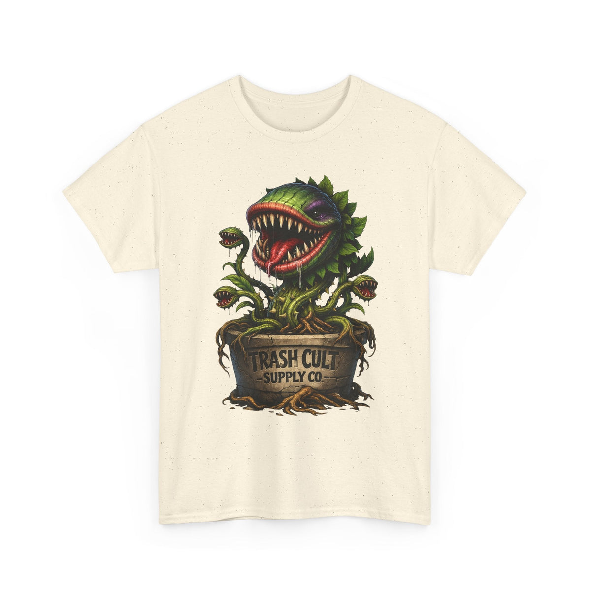 Carnivorous Plant Graphic Tee — "Trash Cult Supply Co." Potted Monster Shirt