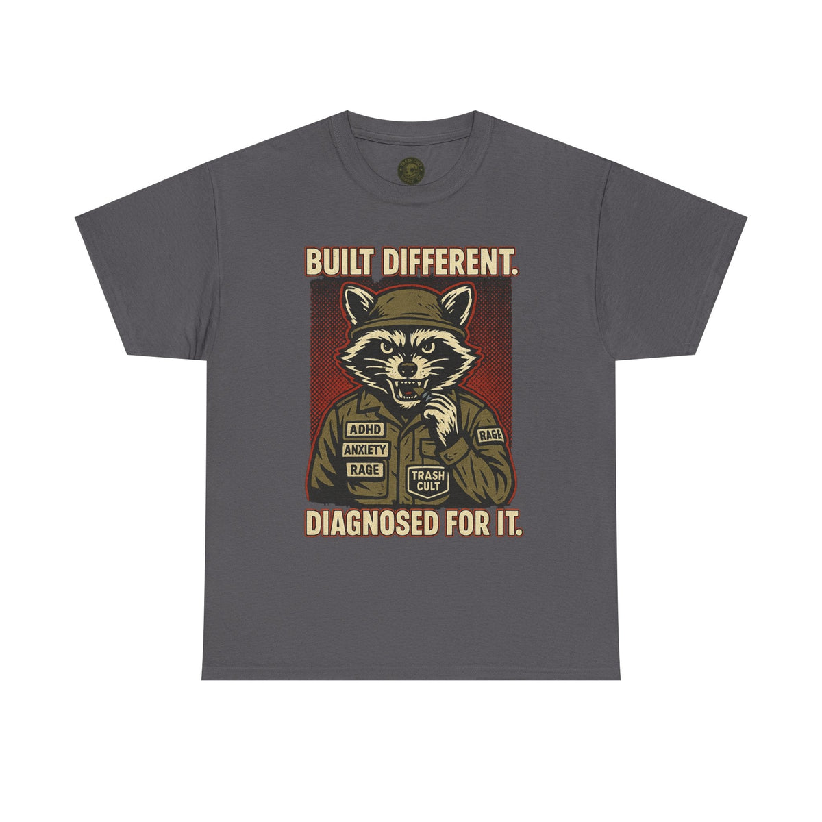 Built Different Diagnosed For It Military Raccoon Shirt – Gildan 5000