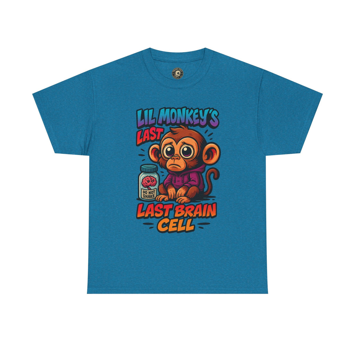 Lil Monkey’s Last Brain Cell Tee – Funny ADHD Cartoon Shirt – Gildan Heavy Cotton