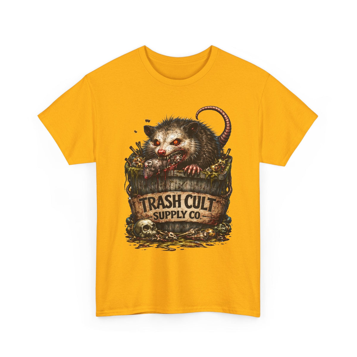 Opossum Trash Cult Tee — Vintage Grunge Wildlife Graphic T-Shirt