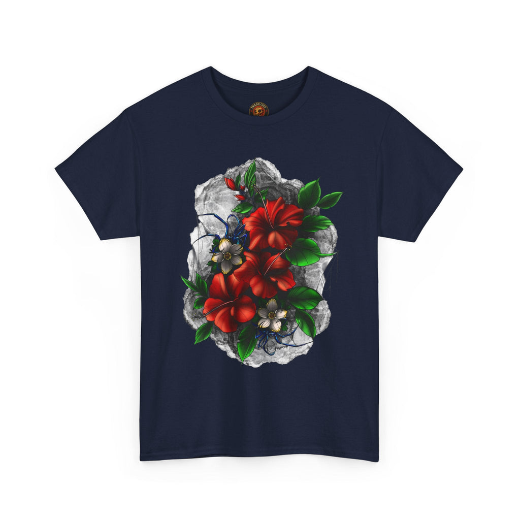 Crimson Bloom Tattoo T-Shirt – Lara Davenport x Trash Cult Supply Co. Collab (Gildan 5000)