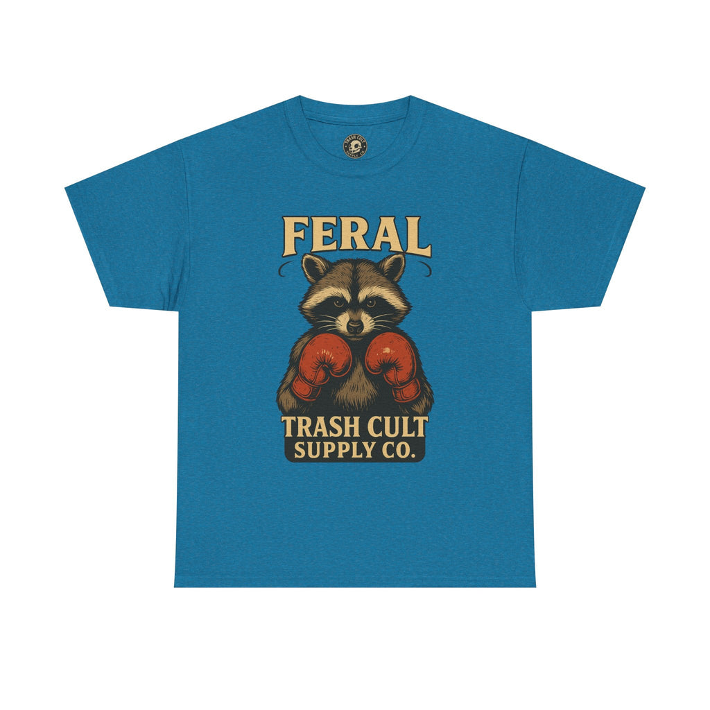 Feral Raccoon Tee - Unisex Heavy Cotton Tee, Cute Animal Shirt, Trendy Graphic Tee, Fun Gift for Animal Lovers, Casual Everyday Wear