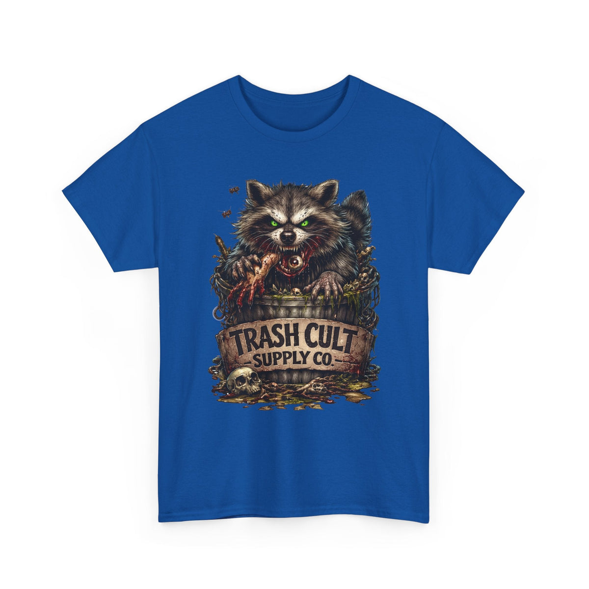 Raccoon 'Trash Cult Supply Co.' Graphic Tee — Vintage Grunge Animal Streetwear