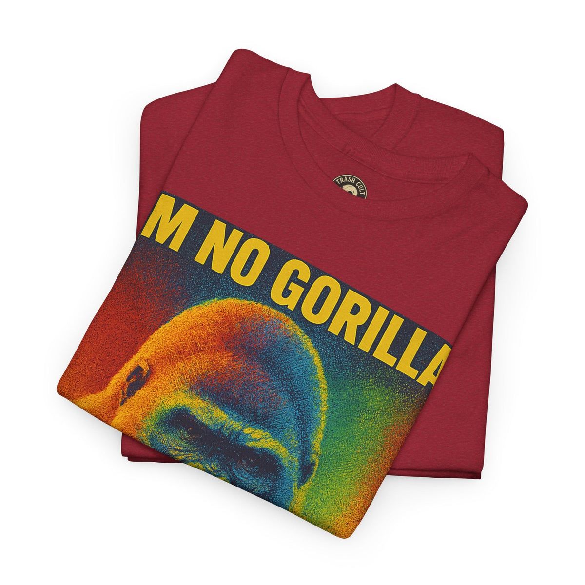 I’m No Gorilla But I Can Beat Off 100 Men Shirt – Multicolor Halftone Gorilla Tee on Gildan 5000