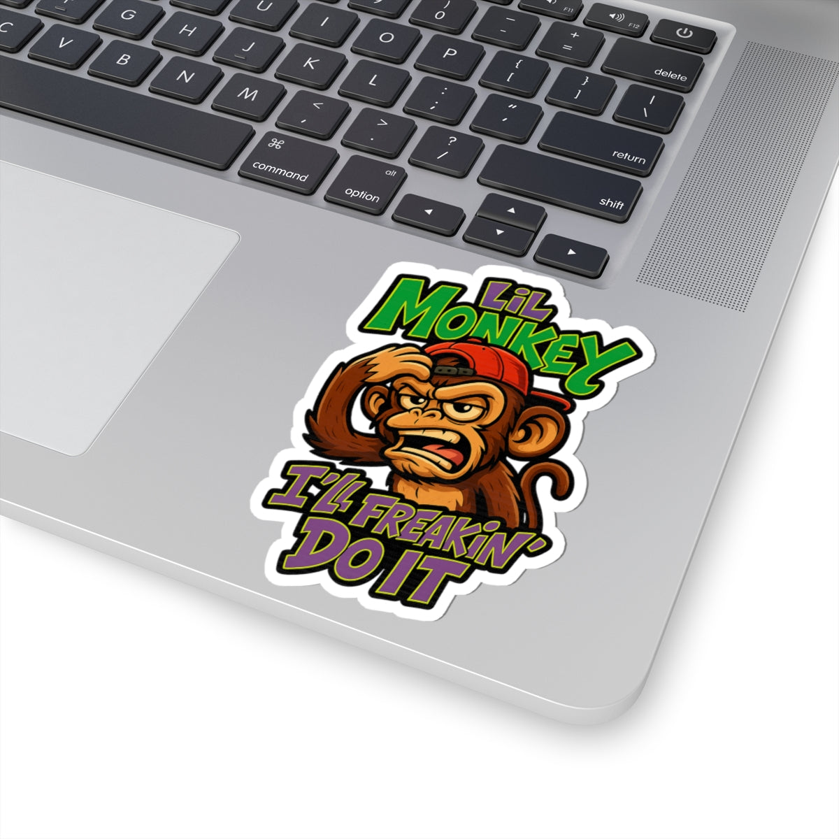 Lil Monkey Kiss-Cut Stickers | Fun Animal Laptop Decals, Kids' Room Decor, Gift for Monkey Lovers, Playful Wall Art, Party Favors
