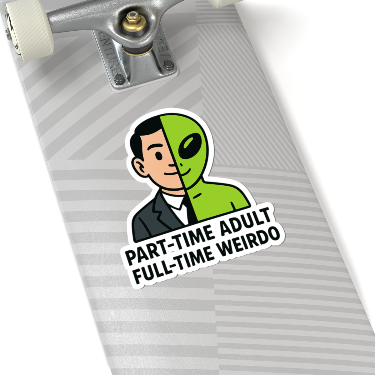 Quirky Adult Alien Kiss-Cut Stickers - Fun Laptop Decal, Party Favors, Unique Gift for Weirdos, Humor Sticker for All Occasions