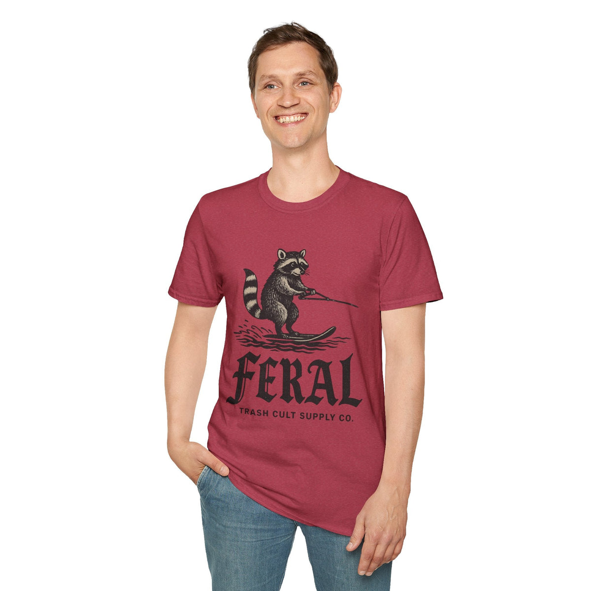 Feral Water Skiing Raccoon Vintage Shirt – Trash Cult Supply Co. | Gildan 2000 Softstyle