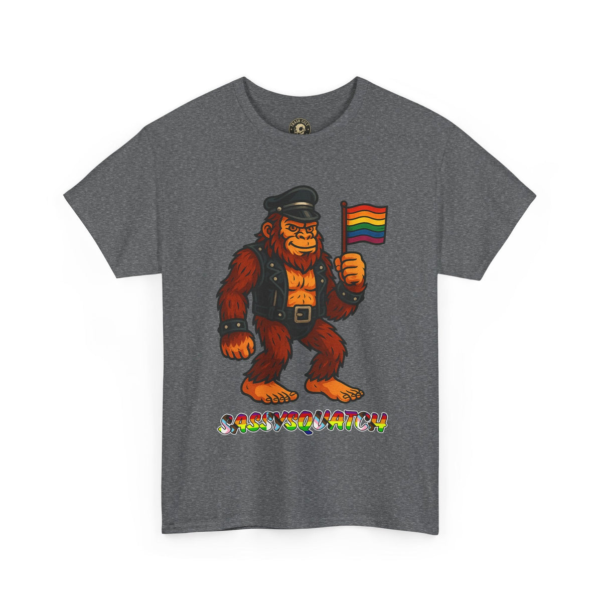 Sassysquatch Graphic Tee – Funny Bigfoot Pride Shirt – LGBTQ Leather Bear T-Shirt – Gildan 5000 Unisex Cotton Tee